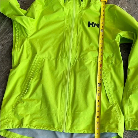 Helly Hansen Men’s Vibrant Lime Hooded Jacket size Large - Picture 3 of 10